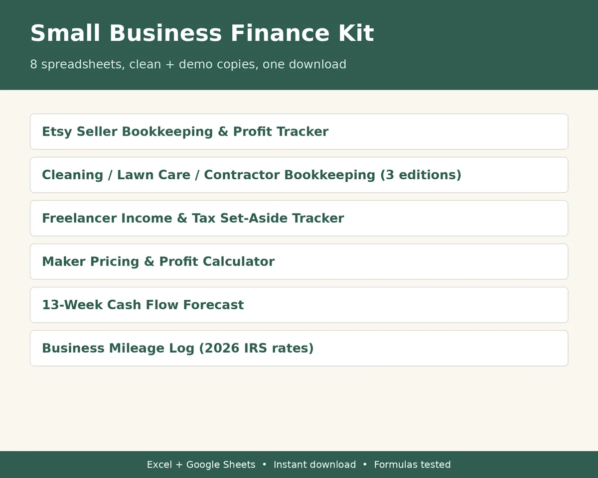 Small Business Finance Kit (all 8 sheets), image 1